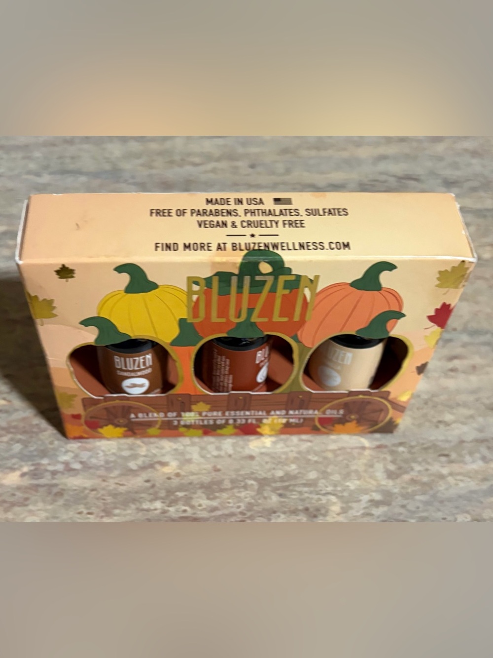 Bluzen Essential Oils Trio - Sandalwood, Pumpkin, and Vanilla